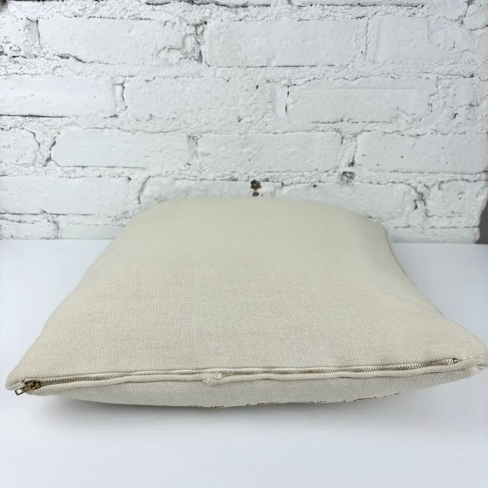 Vintage Embroidered Crewl Caring Is The Art Of Sharing Pillow